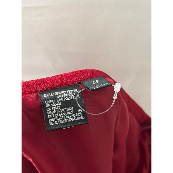 Tahari Arthur S. Levine Womens Red 2-Piece Skirt Suit Set 4P Button Blazer New - Picture 11 of 12